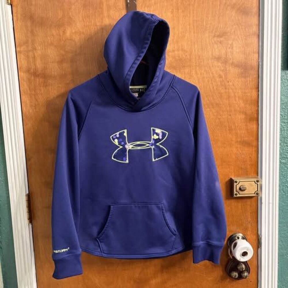 Under Armor Cold Gear Storm Purple Hoodie Sweatshirt Athletic Girls Youth XL